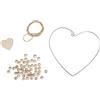 Rayher Kit: Cuore Fil Di Ferro Con Perle Legno, 14X14Cm, Da Appendere, Bus.Blis., 46024000