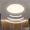 B.K.Licht Plafoniera a LED con sensore di movimento, lampada da soffitto a LED per bagno, lampada con protezione dagli spruzzi d'acqua e luce bianca calda, lampada da bagno, lampada da cucina, 27 x 6