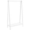 SONGMICS Stand Appendiabiti in Acciaio, con Bastone e Ripiano Portaoggetti | Attaccapanni, 33,5 x 92,5 x 153 cm, per Camera da Letto Guardaroba Lavanderia, Bianco, Collezione PATAYE HSR023W01