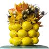 PeachiiPitt Vaso a forma di limone, in ceramica gialla, stile francese/mediterraneo, unico vaso con design 3D a limone, decorazione da cucina a tema limone, regalo di inaugurazione della casa per lei