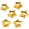 Rayher Mini perline in metallo a forma di stella, 6 pezzi, colore: oro