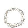 EGLO LED corona luminosa, luce da finestra natalizia in filo e plastica | argento, corona di Natale illuminata, decorazione per finestra soggiorno, bianco caldo, Ø 30 cm, cavo lungo 3 m