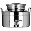 Megashopitalia Fusto Saldato con Rubinetto e Base per Olio in Acciaio inox 18/10 (3 LT)