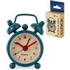 Fisura - Mini sveglia analogica retrò blu