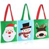 COM-FOUR® 3x sacchetti regalo per Natale, sacchetto regalo per Babbo | sacchetto regalo con manici - sacchetto in feltro con motivi natalizi 24 x 20 cm