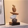 FJSPERM Scultura in pietra arenaria simulata decorazione per soggiorno, moderna resina sculture in pietra per decorazioni da tavolino, statua colorata per scaffale, decorazione per libreria, regali per buona