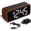 Netzu Svegliadigitale in legno, allarme con 12 toni, 5 volumi, 5 luminosità regolabile, snooze, 12 H/24 H, tempo estivo manuale, ideale per dormienti profondi e giovani