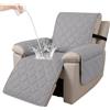 Ystyle Copripoltrona Relax Reclinabile 1 Posto, Grigio Chiaro | Copri Poltrona Reclinabile con Braccioli, Copripoltrone con Fascia Elastica, Antigraffio Antiscivolo e Lavabile, per Animali