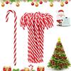 JOKILY Bastoncino di Zucchero Albero di Natale, Plastica Candy Cane, Caramella Bianca Rossa Canna Decorazioni,Plastica Candy Cane (15 cm)
