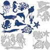 BENECREAT 13 stampi da taglio per creature marine, creature acquatiche con delfino e polpo stelline marine in acciaio al carbonio per scrapbooking, goffratura, creazione di biglietti, spessore 0.8 mm