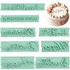 CRASPIRE 8 Timbro per Fondente Happy Birthday per Torte Timbro A Rilievo per Lettere Stencil Riutilizzabile per Scrivere Taglia Lettere Stampi per Torte Fai da Te Cupcake Biscotti Forniture