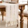 Aisybaklyn Runner Tavola 30X140cm Beige Macrame Autunnale Fattoria Runner da Tavola Con Nappe Lino di Cotone,Boho Vintage per la Cucina,per la Cucina, per Interni, Vacanze,Matrimoni