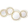 DecHome - Decorazione Murale 3D in Metallo Wall Art a Cerchi con Specchi 107x56cm Oro