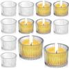 YIYAXIN 12Pcs Portacandele Vetro Trasparente, 5.5x3.5cm Mini Porta Candele Votivi Piccoli, Bicchieri Portacandela Lumini Matrimoni per Centro Tavola, Compleanni, Feste, Decorazioni Centrotavola Natalizie