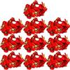 AZIDWERYQ Stella di Natale Fiori artificiali 60 pezzi Stella di Natale di seta rossa Decorazioni natalizie Fiori artificiali di con steli corti per Ghirlande di alberi di fai da te
