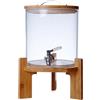 NJDQFA Dispenser bevande,erogatore acqua in vetro con rubinetto e supporto in legno,dispenser per bevande ghiacciate da,per feste,dispenser per bevande fredde per l'uso quotidiano delle,Bring support,5l