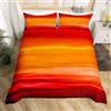 Homemissing Set copripiumino super king con stampa arancione e rosso sfumato arancione set copripiumino in cotone romantico set copripiumino per bambini giallo rosso scuro decorazione camera da letto