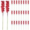ULTECHNOVO 50 Pezzi Rami di Bacche Rosse Artificiali in Plastica Espansa per Decorazioni Natalizie Bacche Finte per Addobbi Albero di Natale e Feste a Tema