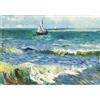 KUSTOM ART Poster Decorativo da Parete Serie Pittori Famosi Van Gogh il Mare a Les Saintes Stampa Artistica su Carta Patinata 40x30 cm Senza Cornice