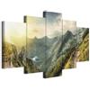 B&D XXL - Quadri Moderni Acustici Soggiorno, Montagne Paesaggio 225x112 cm | Chiodi Inclusi, 5 Pezzi, Quadro Moderno Acustico, Pannelli Fonoassorbenti Decorativi, Protegge da Rumori, Produzione Europea
