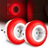TobeBright 2 Pezzi Spina Notte Rossa Dimmabile, Luce Rossa 625nm con Sensore Crepuscolare & 3 Modalità (Acceso/Auto/Spento), Ideale Spia Notturna Rossa per Bambino per un Sonno Tranquillo