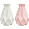 HDGSAFD 2 Pezzi Di Vasi, Vasi Bianchi Irregolari, Vasi Geometrici Rosa In Plastica, Ornamenti Per Scrivania, Contenitori Creativi Per Fiori Per La Decorazione Del Ufficio Domestico