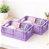 Generic 2 grandi cesti pieghevoli per organizzare e riporre, casse pieghevoli per la casa, 25 x 17 x 5 cm, viola
