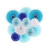 KONFEN Set 13 Pezzi Ventagli Di Carta Blu Decorativi Per Matrimonio E Festa Compleanno Addobbi Parete Traforati Decorazioni Stanza Shower Battesimo Colorati