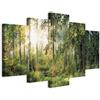 B&D XXL B&D XL - Quadri Moderni Acustici Soggiorno Grandi, Foresta Verde, 150x75 cm | Chiodi Inclusi, 5 Pezzi, Quadro Moderno Acustico, Schiuma Acustica, Pannelli Fonoassorbenti Decorativi, Produzione Europea