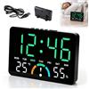 HOVCEH Orologio da Parete Digitale LED, Orologio Digitale da Parete, Sveglia Digitale con della Luminosità, Settimana 2 Impostazioni, Orologio LED da Comodino a Batteria per Soggiorno Casa