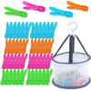 Wennicy 48 Ferri a Lenzuola a Quattro Colori con Cesto di Archiviazione a Zip Insieme Multifunzione Casa Viaggio Mollette Per Bucato Mollette Bucato Cestino Porta