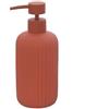 Generico Accessori Bagno in Ceramica Linea Color Rosso Mattone Soft-Touch - Set Bagno Moderno con Design Cannettato, Varianti Dispenser Sapone, Portaspazzolino e Portascopino W (dispenser sapone)