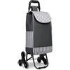 Kono - Carrello per la spesa pieghevole, leggero e impermeabile, 2 in 1, con carrello della spesa e borsa termica isolante staccabile, per salire le scale, per la spesa (Grigio-Migliorato)