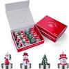 MMOBIEL Set di 12 Candele di Natale di MMOBIEL - Candele Decorative Non Profumate in Cera di Paraffina con Motivi Babbo Natale, Pupazzo di Neve & Albero - Decorazioni Natalizie per Interni - Idee Regalo