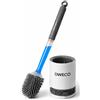 DWECO Scopino WC Silicone Dispenser Sapone Supporto Ventilato Antigraffio | Spazzola bagno con porta scopino a muro, igienico, antibatterico, flessibile, resistente, asciugatura rapida