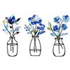 Wusejosapi 3 Pezzi Set Vasi da Parete in Metallo, Decorazione da Parete in Metallo & Set Decorazione Murale, per Soggiorno, Camera da Letto, Corridoio e Design Minimalista Moderno in Stile Country