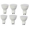 vet italy Vetrineinrete® 6 Faretto led 8 watt GU10 luce calda naturale e bianca opaco 110° 220v Lm 620 lampada illuminazione GU10-06 (Luce Naturale 4000k) M82