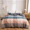 KYKHT Set copripiumino da 160 x 210 cm, multicolore a quadri, con chiusura lampo, per copripiumino doppio