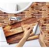 A.Monamour Adesivi per Piastrelle da Parete Adesivi per Mattonelle Autoadesivo Legno Effetto 3D Impermeabile PVC Decorazione Murale per Cucina Bagno Lavanderia 15cmx30cm