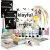 Klayful Kit Ceramica Fai da Te con Argilla Senza Cottura | Colori Alta Coprenza | Air Dry Clay Autoindurente | Kit Argilla Adulti | Strumenti, Pennelli, Smalto