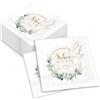 Xecamuvila 40 Pezzi Tovaglioli Decorativi per Battesimo - Eleganti Tovaglioli di Carta con Eucalipto e Stampa Oro „Che Bello Che Ci Sei", Perfetti per Comunione e Celebrazioni