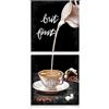 burkfeeg Poster da Parete Cucina per Caffetteria Bar, 30x30cm Senza Cornice | Sala da Pranzo Decorazione da Parete Soggiorno Moderno in Bianco e Nero Set di 2 Immagini su Tela
