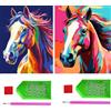Myxekllo Diamond Painting per adulti, set di 2 quadri fai da te 5D per principianti, artigianato per principianti e decorazione da parete, 30 x 40 cm (cavalli)