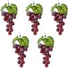 Helweet Decorativi Realistici Uva Grappoli, Artificiali Simulazione Uva Grappoli, 5 Pezzi grappoli di uva Artificiale Simulazione, per Decorazione del Vino, Matrimoni, Giardino