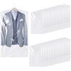 Dntorx 50 sacchetti per vestiti, 90 x 60 cm, trasparenti, in plastica, antipolvere, per proteggere abiti, camicie, vestiti, cappotti