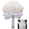 Binnan Wedding Bouquet,Romantico Artificial Rose Fior(Bianco)