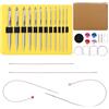 Aeelike Set di uncinetti tunisini, 12 misure (3,0 mm-10,0 mm), in metallo argentato, ergonomici e intercambiabili, ideali per sciarpe, coperte e altro