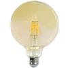 Vetrine in rete Vetrineinrete® Lampadina led a filamento stile vintage antico 8 watt attacco e27 ambrato globo g125 sfera a luce calda 2600k risparmio energetico 880 lumen lampada per illuminazione G125-OC A113