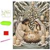 Generico Nativity Scene Pearl Art Craft Activity Christmas Pearl Diamond Art DIY Kit | 40x30x1cm, Jesus Christ Religious Christmas Wall Decor