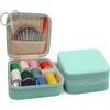 JYC CREATIVE Mini scatola da cucito portatile, set da cucito, kit da cucito completo, scatola da cucito magnetica, scatola da cucito con tampone e fili (blu)